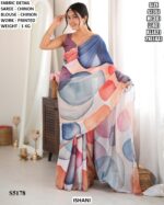 Party Wear Statement Print Saree With Blouse