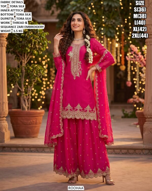 Designer Thread Sequence Zari Work Suit Set