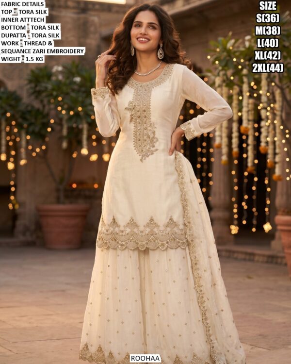 Designer Thread Sequence Zari Work Suit Set