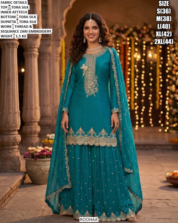 Designer Thread Sequence Zari Work Suit Set