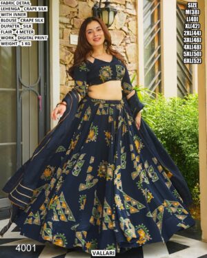 Premium Crepe Silk Digital Print Lehenga Set