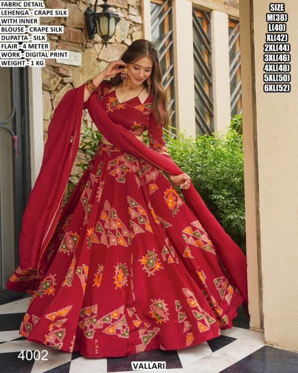 Premium Crepe Silk Digital Print Lehenga Set