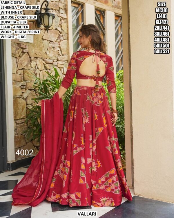 Premium Crepe Silk Digital Print Lehenga Set