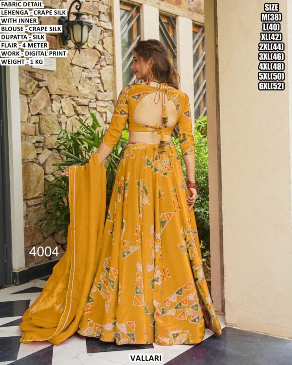 Premium Crepe Silk Digital Print Lehenga Set