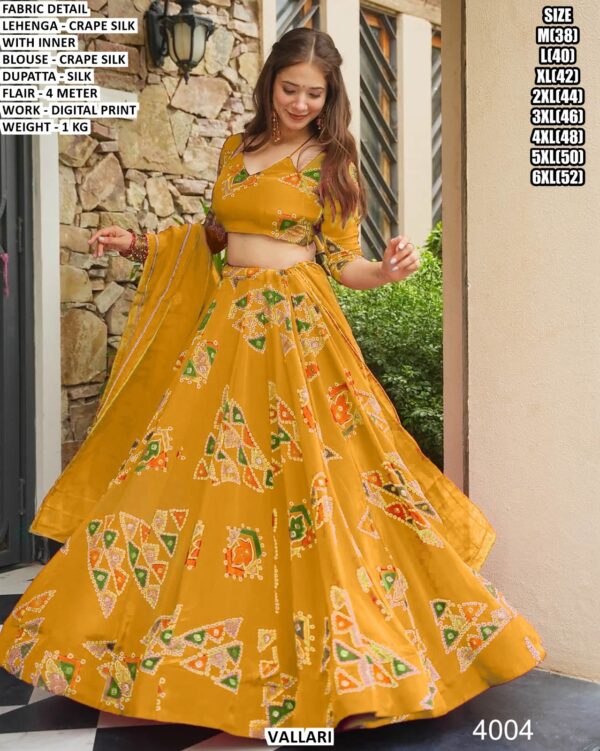 Premium Crepe Silk Digital Print Lehenga Set