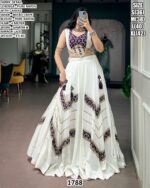 Navratri Wear Gamthi Work Rayon Lehenga Set