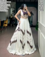 Navratri Wear Gamthi Work Rayon Lehenga Set