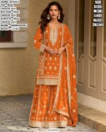 Designer Chinon Kurta Sharara Set With Dupatta