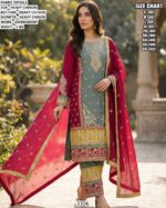 Festive Wear Chinon Straight Suit For Women