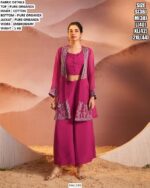 Pure Organza Palazzo Suit With Long Jacket