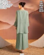 Pure Organza Palazzo Suit With Long Jacket