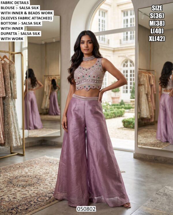 Salsa Silk Palazzo Set For Women