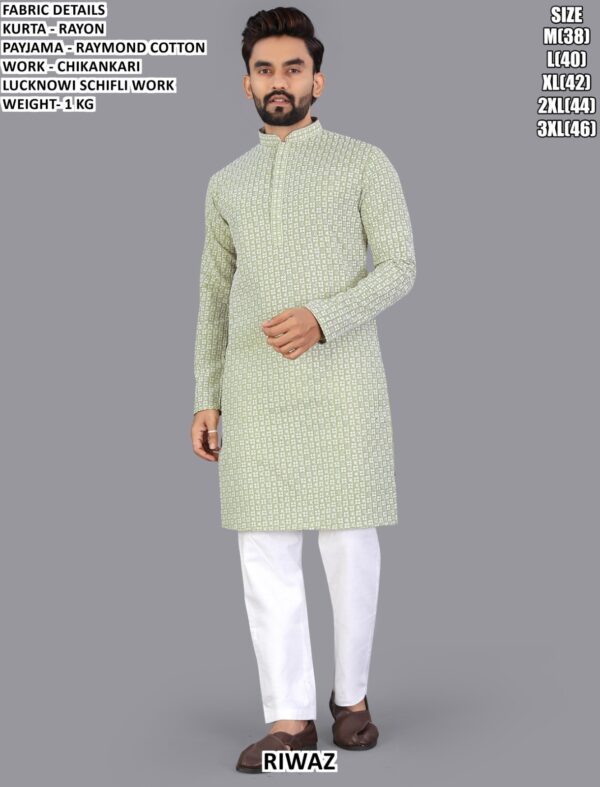 Men’s Lucknowi Chikankari Kurta Pajama Set
