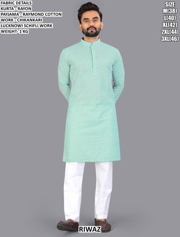 Men’s Lucknowi Chikankari Kurta Pajama Set