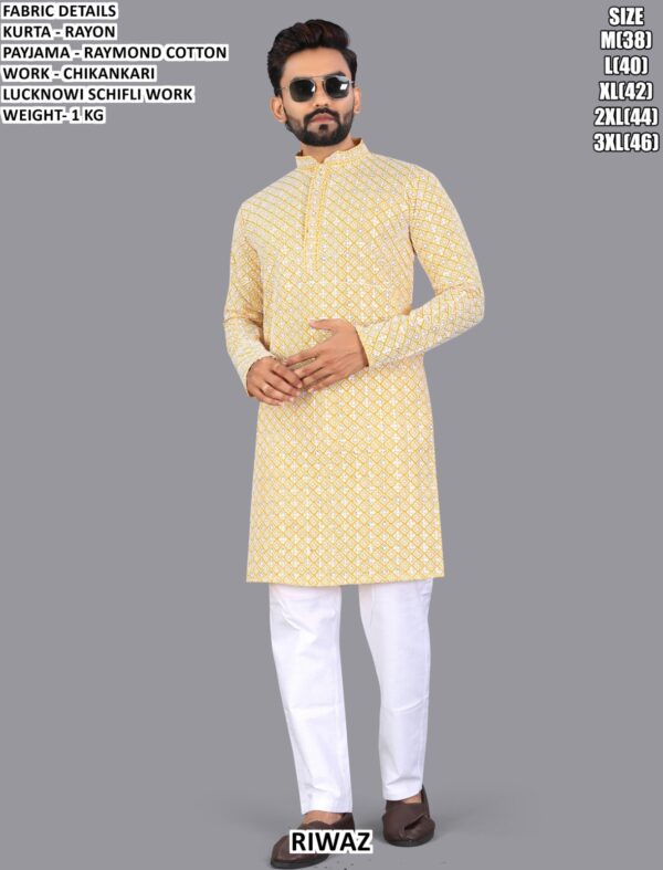 Men’s Lucknowi Chikankari Kurta Pajama Set