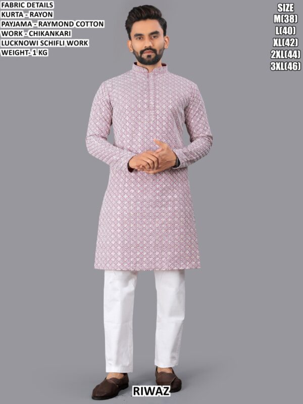 Men’s Lucknowi Chikankari Kurta Pajama Set