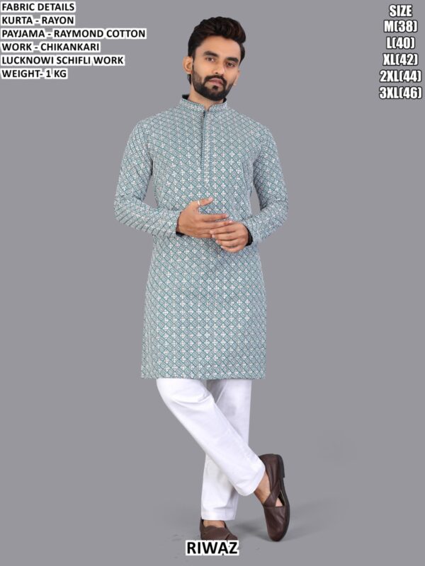 Men’s Lucknowi Chikankari Kurta Pajama Set