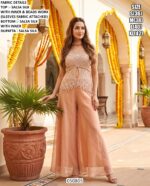 Embroidered Salsa Silk Top And Palazzo Set