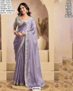Festive Wear Shimmer Saree With Designer Blouse
