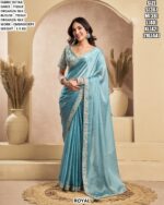Festive Wear Shimmer Saree With Designer Blouse