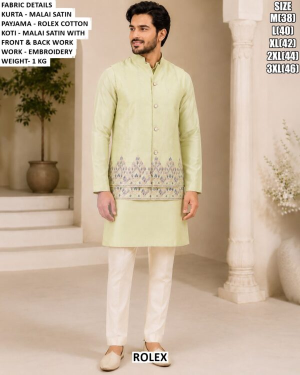 Men’s Designer Koti Kurta Pajama For Wedding