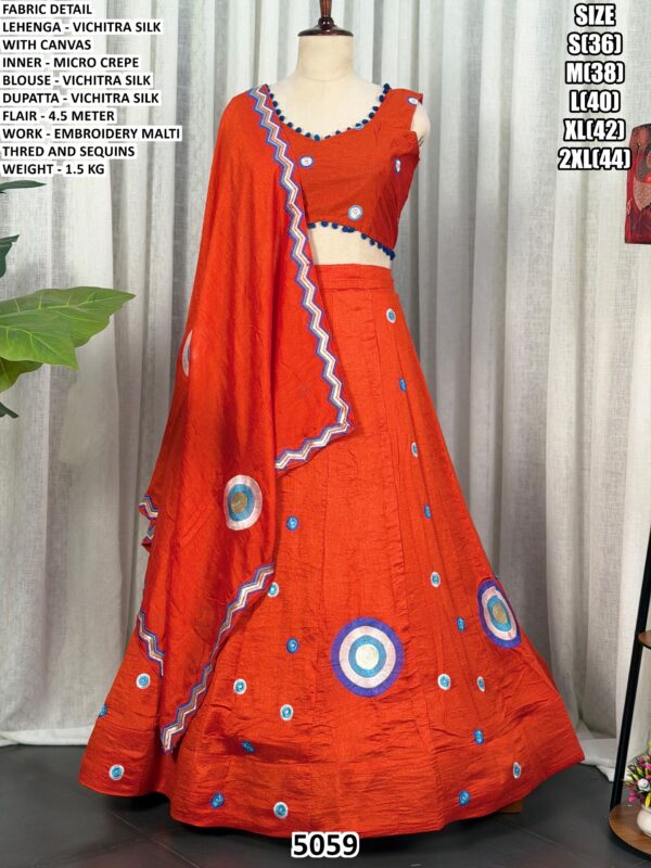 Festive Wear Embroidered Silk Lehenga For Women