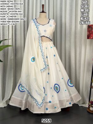 Festive Wear Embroidered Silk Lehenga For Women