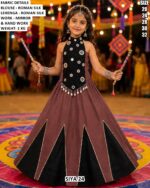 Girls’ Navratri Special Mirror Work Lehenga