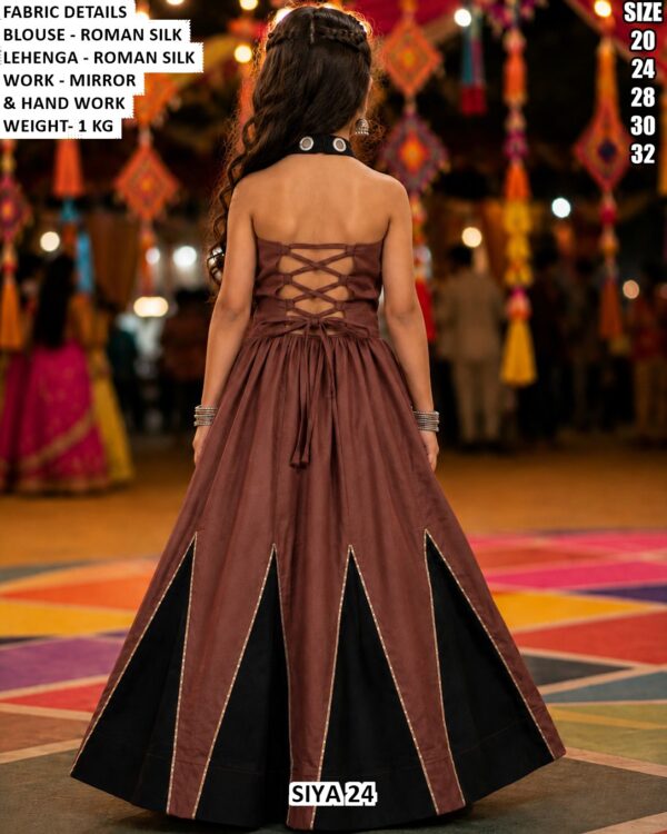 Girls’ Navratri Special Mirror Work Lehenga