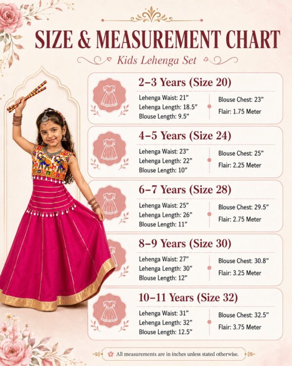 Girls’ Garba Wear Designer Lehenga Choli