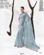 Elegant Luxe Silk Saree With Floral Blouse