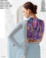 Elegant Luxe Silk Saree With Floral Blouse