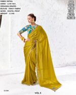 Elegant Luxe Silk Saree With Floral Blouse