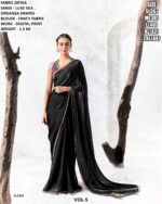 Elegant Luxe Silk Saree With Floral Blouse