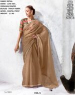 Elegant Luxe Silk Saree With Floral Blouse
