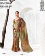 Elegant Luxe Silk Saree With Floral Blouse