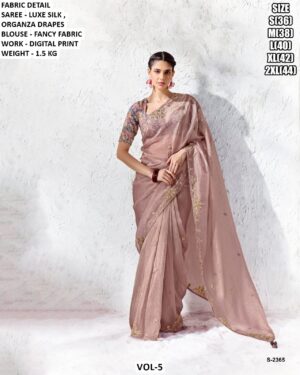 Elegant Luxe Silk Saree With Floral Blouse