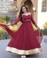 Women’s Silver Crushed Mirror Work Anarkali Suit