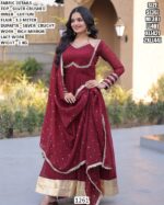 Women’s Silver Crushed Mirror Work Anarkali Suit