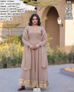 Women’s Silver Crushed Mirror Work Anarkali Suit
