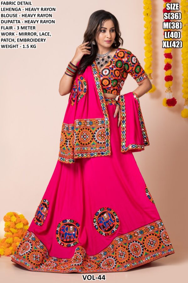 Women’s Heavy Rayon Embroidered Lehenga Choli