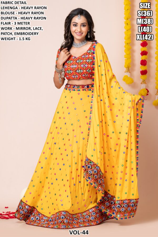 Women’s Heavy Rayon Embroidered Lehenga Choli