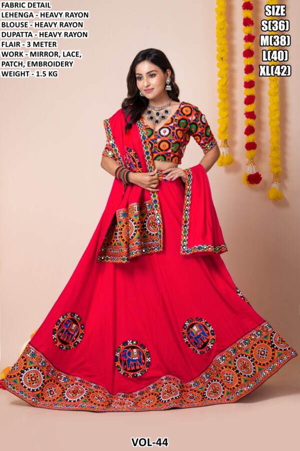 Women’s Heavy Rayon Embroidered Lehenga Choli