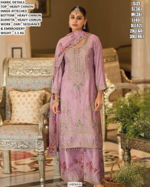 Pakistani Style Chinon Palazzo Suit For Women