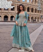 Festive Wear Embroidered Sharara Suit For Women