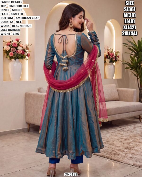 Women’s Designer Silk Gown Style Suit Set
