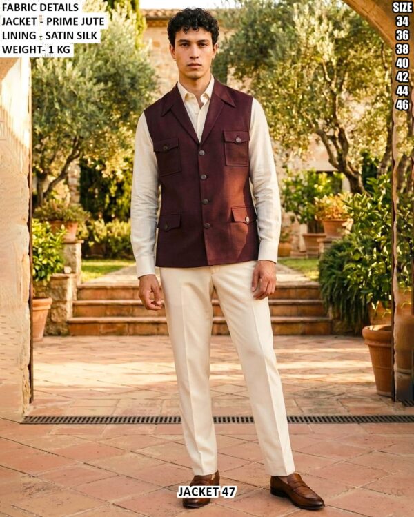 Men’s Satin Lined Casual Jute Jacket