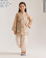Girls’ Mal Satin Printed Palazzo Suit