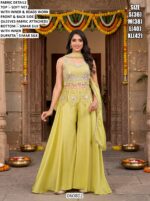 Designer Beads Work Palazzo Suit With Dupatta