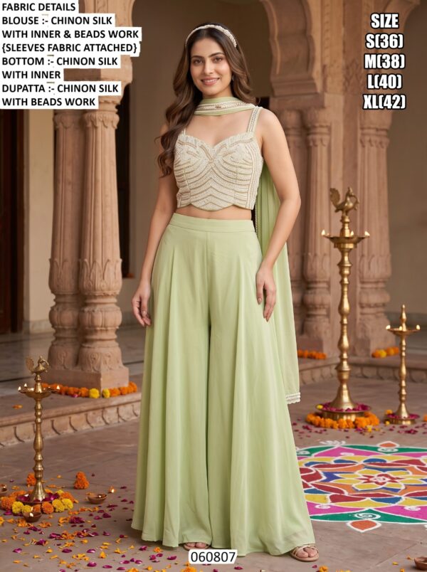 Luxury Embroidered Palazzo Suit For Wedding